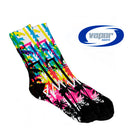 7" Cuff Crew White Socks w/Black Heel/Toe